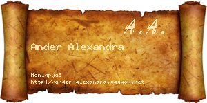 Ander Alexandra névjegykártya